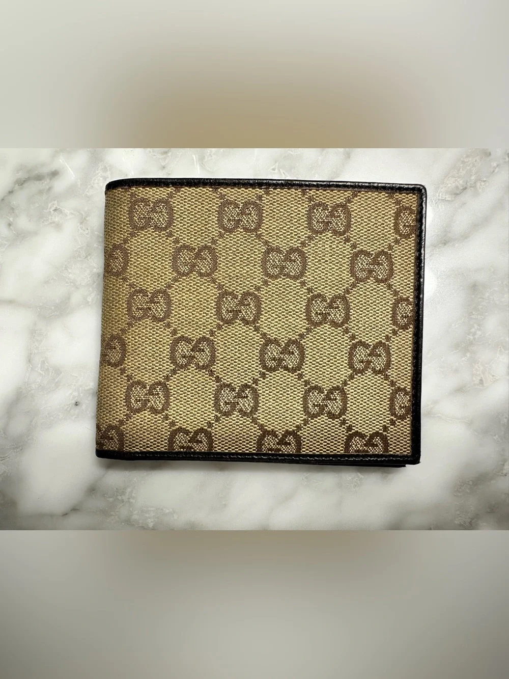 Gucci Beige and Brown GG Canvas Wallet